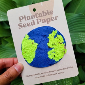 Plantable Seeded Paper, wildflower seed paper, recycled paper heart, wildflower seeded paper heart, garden lover&#39;s gift.