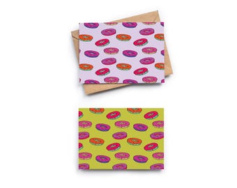 Donut Notecard Set: Colorful Blank Cards with Kraft Envelopes