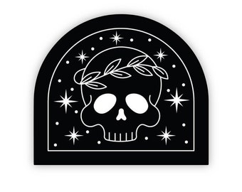 Skull and Stars Vinyl Sticker, Waterproof Weatherproof Laptop Decal