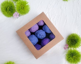 Purple ombre seed bombs, recycled paper seed bomb, great gift, plant lover, favors, wildflowers, pack of 9 colorful seedbombs.