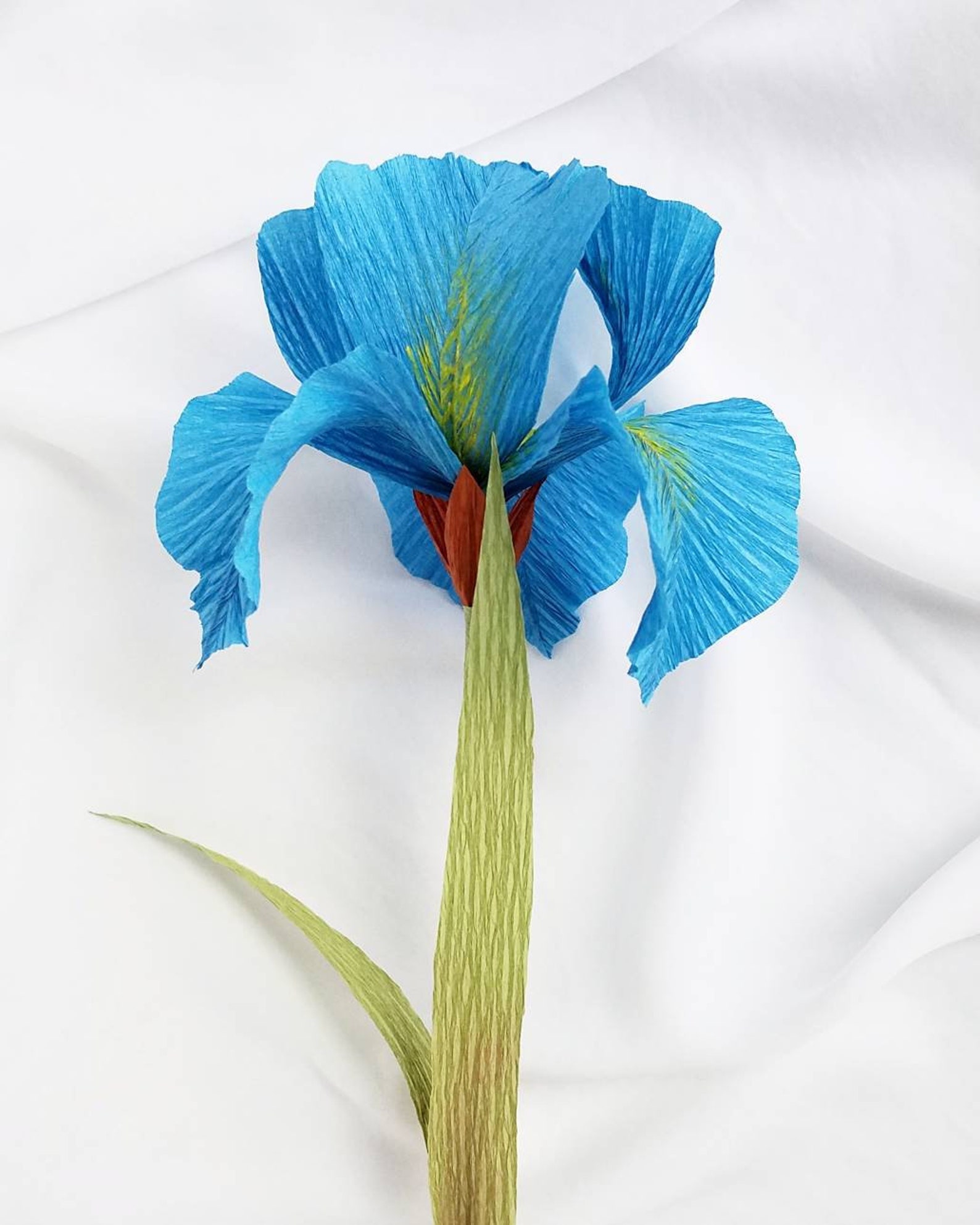 Crepe paper iris single stem iris artificial flower wedding Etsy