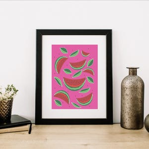 Art print, Wall art, fruit wall art, watermelon art print, digital print, fruit print, colorful art, funky house style, &quot;Watermelons&quot;.