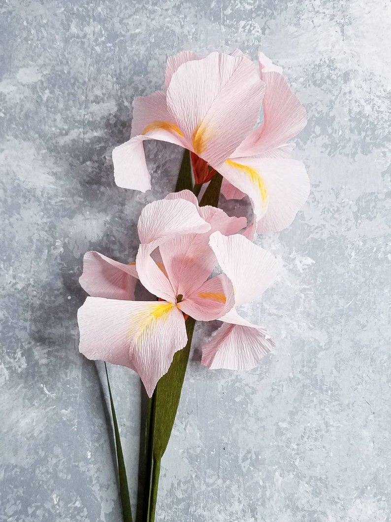 Crepe Paper Iris Single Stem Iris Artificial Flower Wedding Etsy