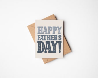 Bold Father's Day Greeting Card: Colorful Design, Kraft Envelope