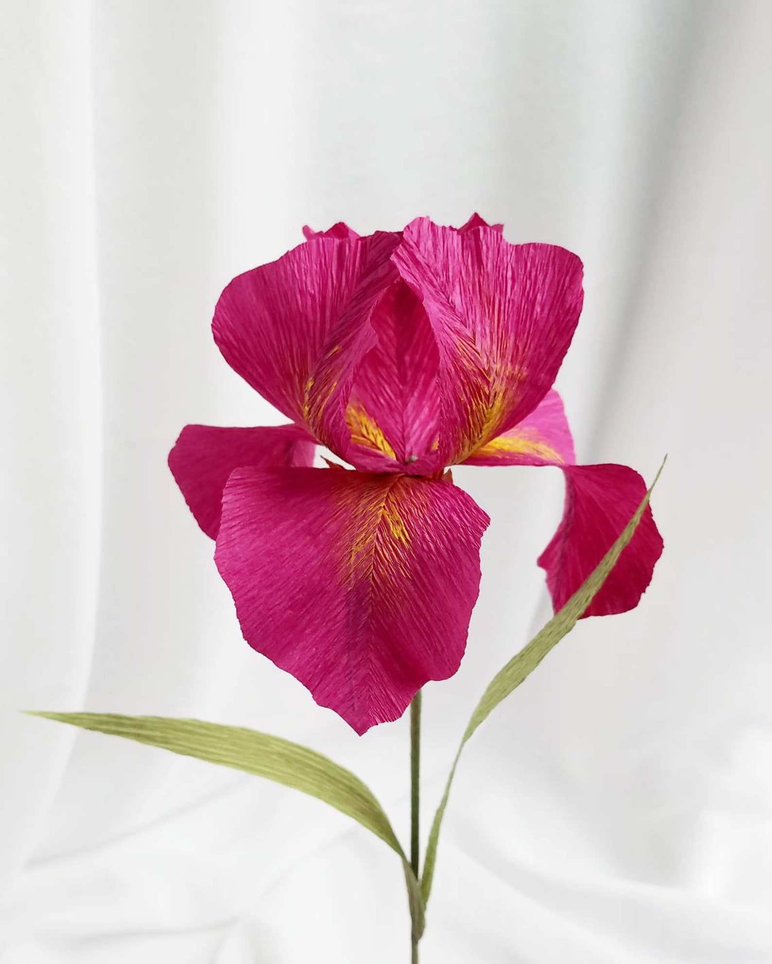 Crepe paper iris single stem iris artificial flower wedding Etsy