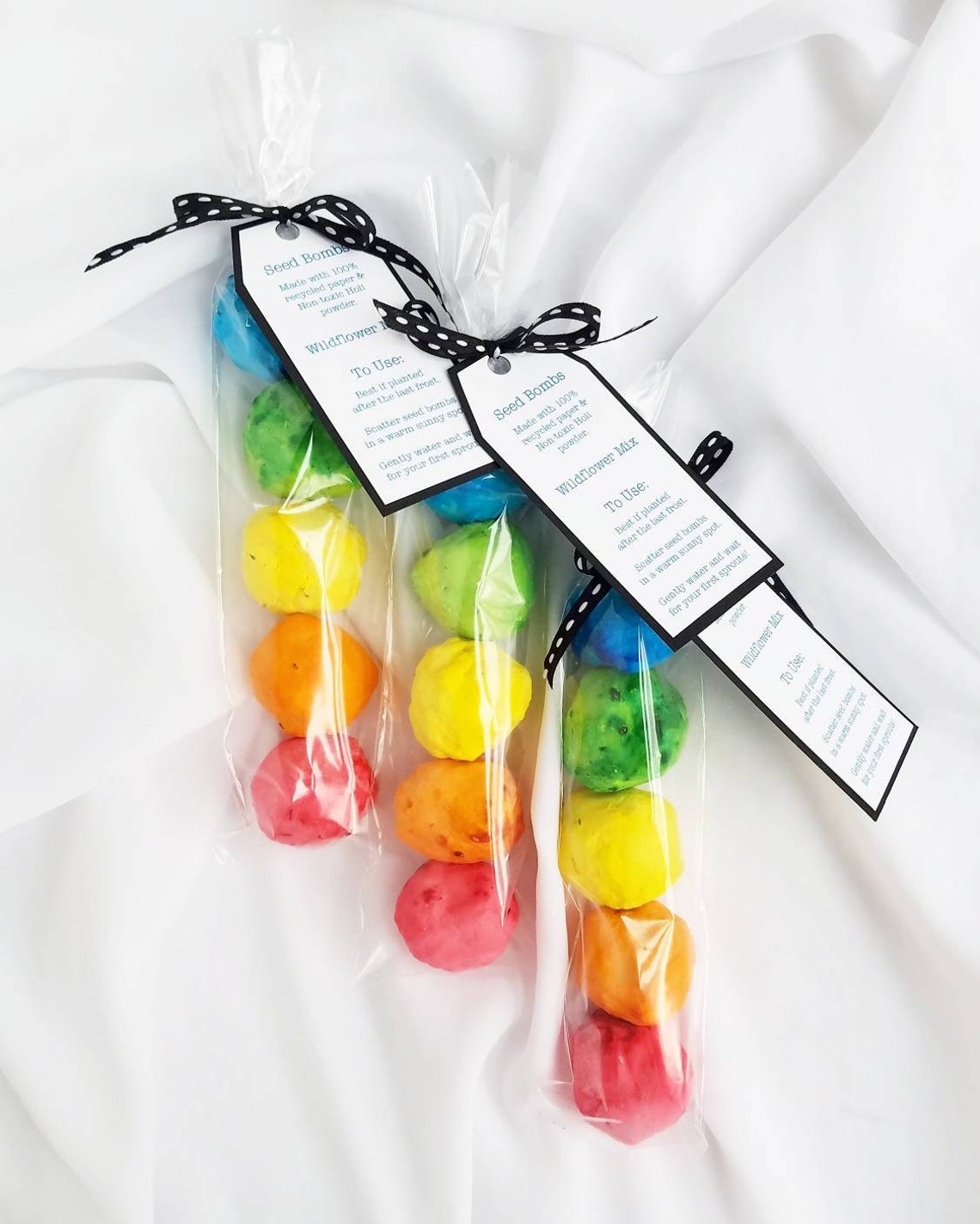 Rainbow seed bombs recycled paper seed bombs great gift Etsy