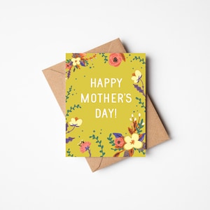 Colorful Mother&#39;s Day Card, Floral Mother&#39;s Day Card, Colorful Mother&#39;s Day Card, Pretty Mother&#39;s Day Greeting Card.