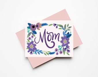 Floral Mother's Day Card, Floral Mother's Day Card, Colorful Mother's Day Card, Pretty Mother's Day Greeting Card, For Mom.