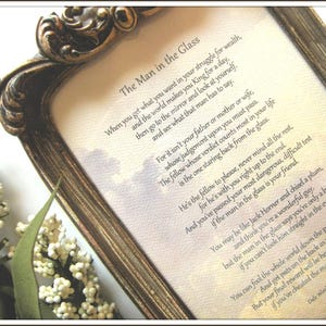The Man/Woman In The Glass mirror frame- The man in the mirror poem framed- Honesty with self gift- Good graduation gift for teen- Integrity