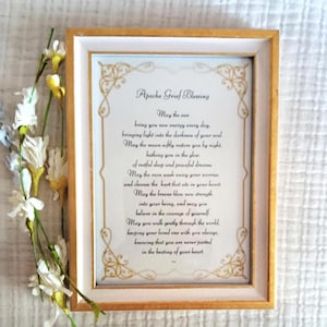 Apache Grief Blessing Framed Print: Comfort After Loss Gift