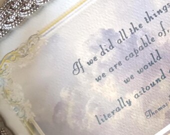 Thomas Edison Quote Print – Silver Braided frame - Motivational verse