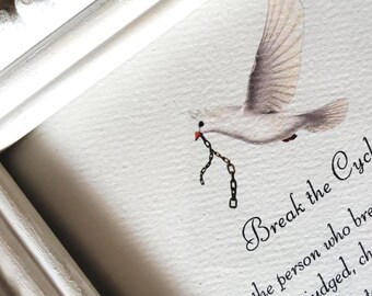 Break the Cycle framed verse - Overcoming hurt abuse -Trauma coping - Healing gift