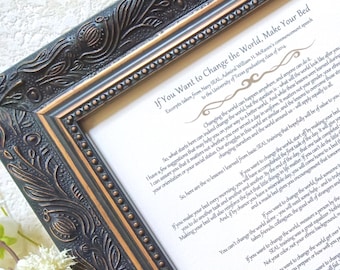 Make Your Bed Framed Navy SEAL Speech, Graduation Gift