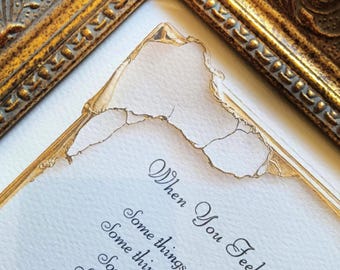 Feeling Broken encouraging frame print – "When You Feel Broken" Verse - Ornate framed message