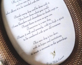 Be Done With This Day! -Emerson Quote Frame - Encouragement Gift - Hummingbird Art