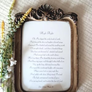 High Flight Poem - Air Force Pilot Gift - John G Magee sonnet