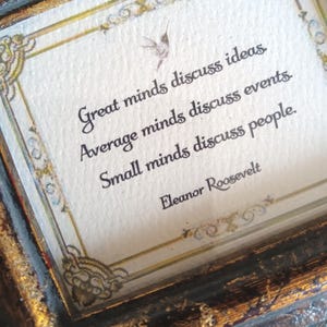 Great Minds Discuss Ideas, Small minds discuss people, Business owner gift, Grad gift, Office decor, Employee lounge decor, Roosevelt quote