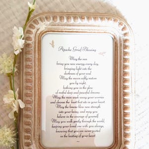 Apache Grief Blessing Framed Print: Sympathy Gift, Comfort After Loss