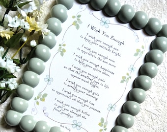 I Wish You Enough Poem - Framed Graduation Gift - Meaningful Keepsake