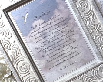 High Flight Poem framed - Pilot Gift in carved scroll frame - John Gillespie Magee Jr