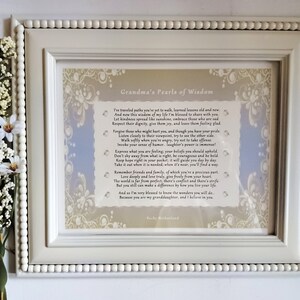 Perlas de sabiduría de la abuela enmarcadas en verso: un regalo significativo para la nieta, un regalo especial para la nieta, un regalo amoroso con lecciones de vida de la abuela
