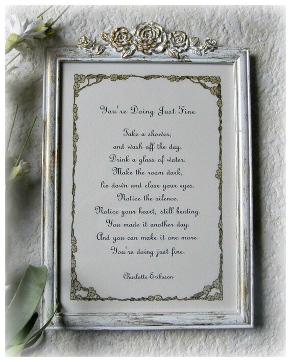 You Re Doing Just Fine Comforting Message Grieving Etsy