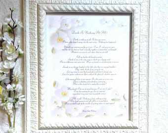 Death Is Nothing! - Memorial Framed Print – Comforting Poem Art