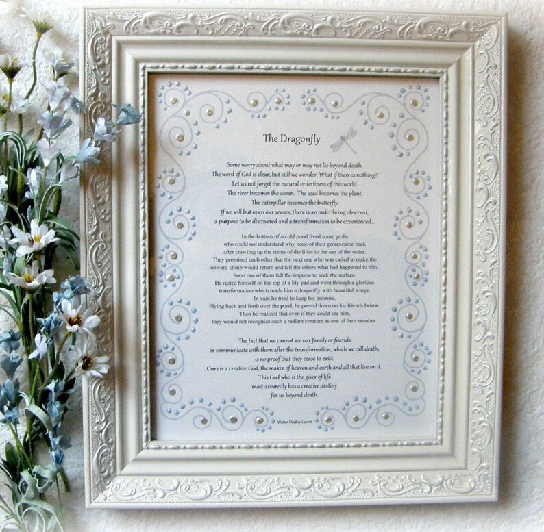 THE DRAGONFLY story Dragonfly poem Dragonfly decor Memorial | Etsy