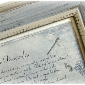 THE DRAGONFLY story; Death dying, Sympathy gift, Grieving friend gift, Grief gift, Terminal Illness comfort, Funeral planning, Memorial gift