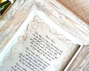 Don't Quit Inspirational Poem - Rustic wood Frame - Greige textured - Edgar Albert Guest quote