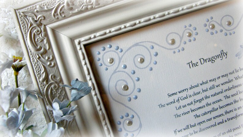 THE DRAGONFLY story Dragonfly poem Dragonfly decor Memorial Etsy