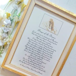 Prayer of St. Francis framed gift- Peace prayer framed- Daily devotion prayer- Prayer for hope where despair- Prayer for joy where sadness