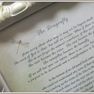 THE DRAGONFLY framed story on death dying Sympathy gift | Etsy