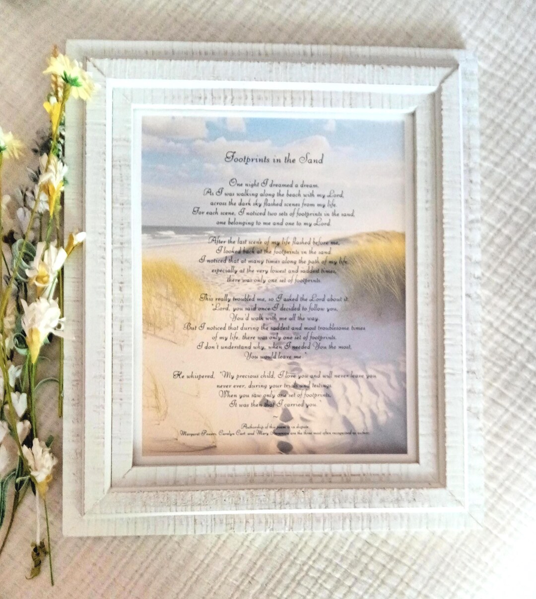 Footprints Poem Framed Print: Comforting Gift for Tough Times - Etsy