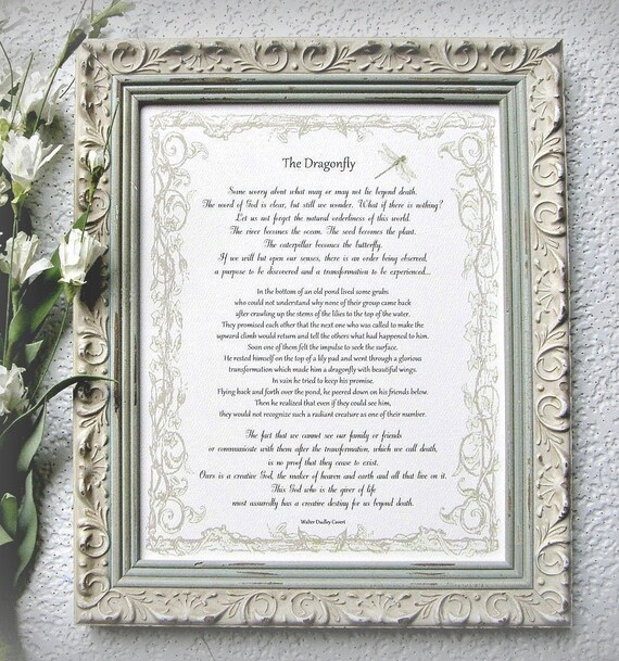 The Dragonfly Story Death Dying Sympathy Gift Grieving Etsy