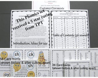 Phonics Skill Flash Cards: High Frequency Sight Words, ESL Reading (Digital Download)