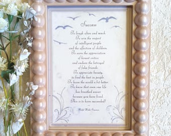 Success Emerson Quote Frame – Meaningful Graduation Gift - Rosegold frame