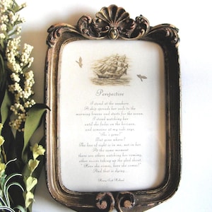 Perspective on death uplifting poem - Sympathy Gift - Ornate Picture Frame - Celebration of Life plan