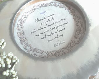 Scalloped Motivational Frame – "Start From Now" Quote, Encouragement Gift