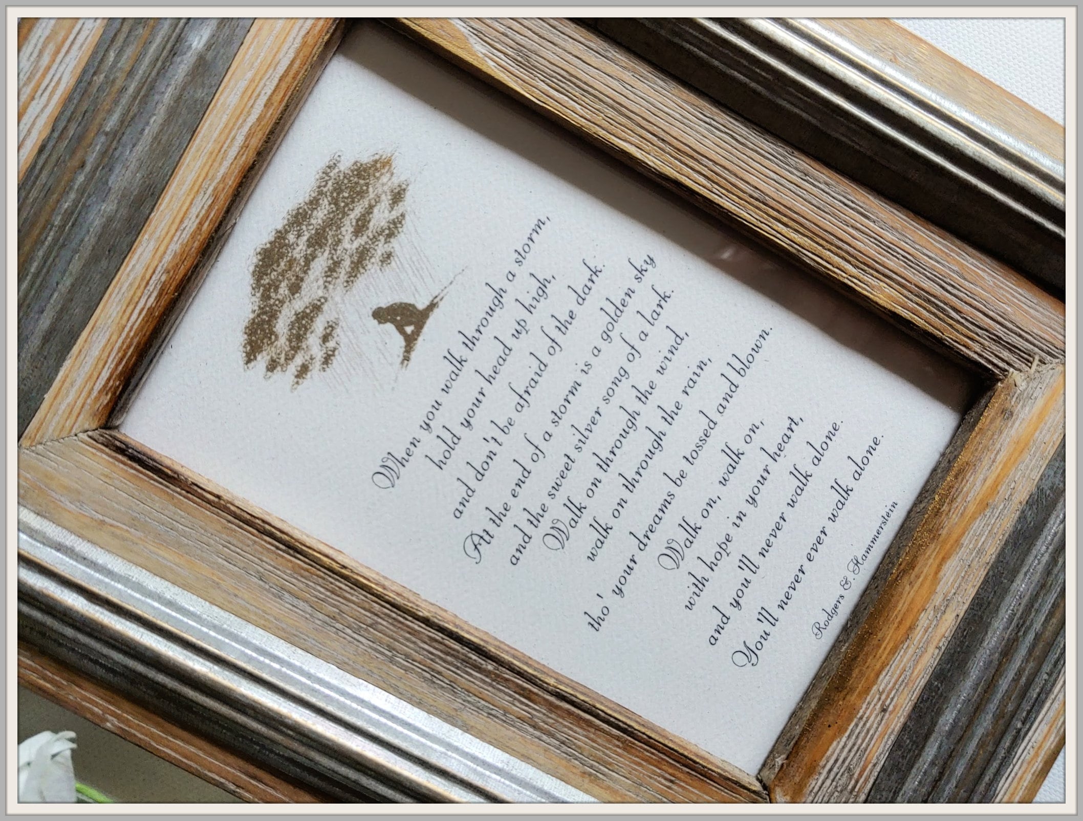 When You Walk Through A Storm frame-You're Not Alone reassuring framed gift-Strength Hope frame-You'll Never Walk Alone gift of love frame