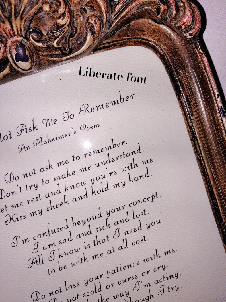 DO NOT ASK Me to Remember an Alzheimer's Poem Dementia - Etsy UK