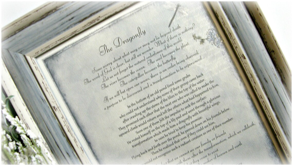 THE DRAGONFLY Story Death Dying Sympathy Gift Grieving | Etsy