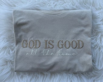 Dios es bueno Camiseta Bordada, Dios es bueno todo el tiempo Camiseta Bordada, Dios es bueno Camiseta