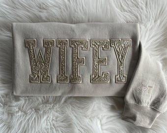 WIFEY Glitter Embroidered Sweatshirt WIFE Sweatshirt Wifey SWEATSHIRT
