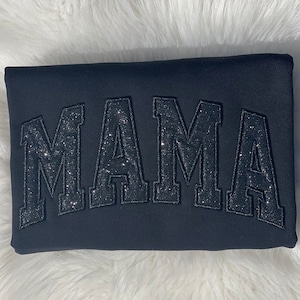 MAMA Glitter Embroidered Sweatshirt