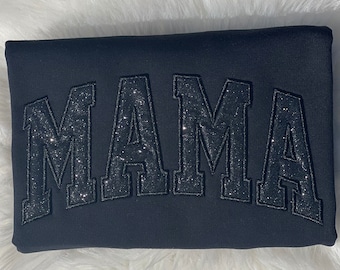 MAMA Glitter Embroidered Sweatshirt