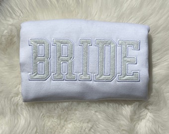 BRIDE Glitter Embroidered Sweatshirt Bridal Sweatshirt