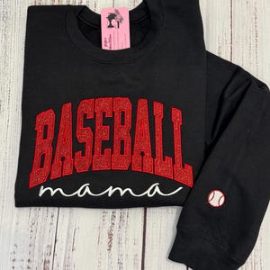 BASEBALL MAMA Glitter besticktes Sweatshirt, Baseball Mom Glitter besticktes Sweatshirt