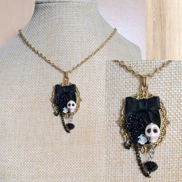 Medsor Punk Skull Necklace Captivity Gothic Silver Halloween Skeleton