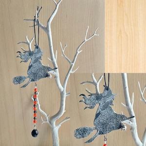 Strega su manico di scopa, accessorio per la casa, ciondolo per specchietto retrovisore per auto, acchiappasole per finestra